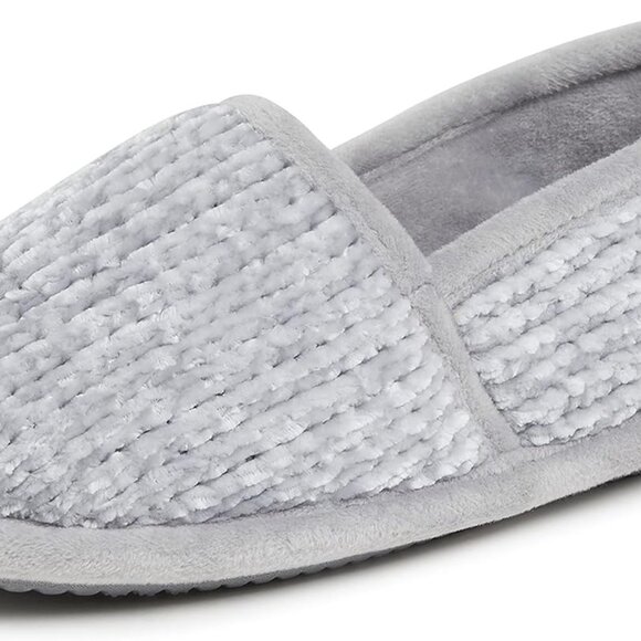 Women's Chenille Slippers Large Indoor Outdoor Memory Foam Support Warmth - Picture 1 of 6